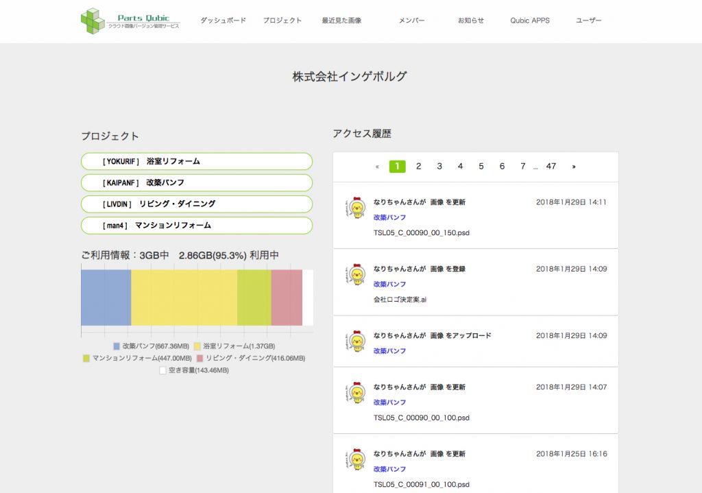 Parts Qubic 画像管理 Cloud Qubic クラウド キュービック 制作支援クラウドプラットフォームサービス キュービック株式会社